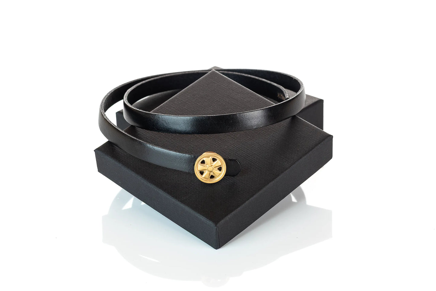Lederarmband – mit 925 Silber - vergoldetem Verschluss | im originalen Fuchsfelgen-Design